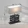 GLOBO Tischleuchte Tischlampe Beistelllampe Holzlampe Schreibtischlampe Wohnzimmerlampe, Holz schwarz Stoff grau, E27, H 50 cm