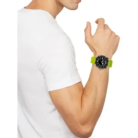 Breil Uhr Score Ziffernblatt SCHWARZ Bewegung NUR Zeit Quartz e GÜRTEL SILIKON GRÜN EW0637