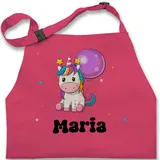 Kinderschürze Schürze Kinder Jungen Mädchen - Geschenk Einhorn personalisiert I Einhörner I Unicorn I Geburtstag - 2-6 Jahre - Pink - kinderbackschürzen einhörnern name kochschürze - 2-6 Jahre