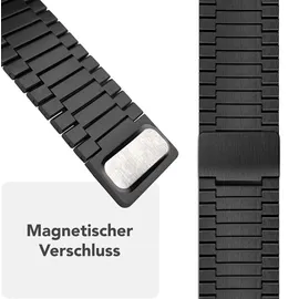 nalia Chronos Edelstahl-Armband für Apple Watch Magnet-Band Metallarmband - Stabil - Rostfrei Edelstahl Uhrenarmband, Schwarz