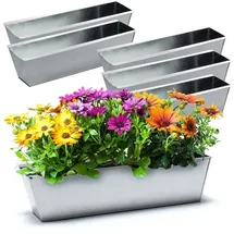 BigDean Balkonkasten 38 x 13 x 9 cm Silber