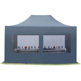 TOOLPORT Faltpavillon 3,00 x 4,50 m inkl. Seitenteile dunkelgrau (582235)