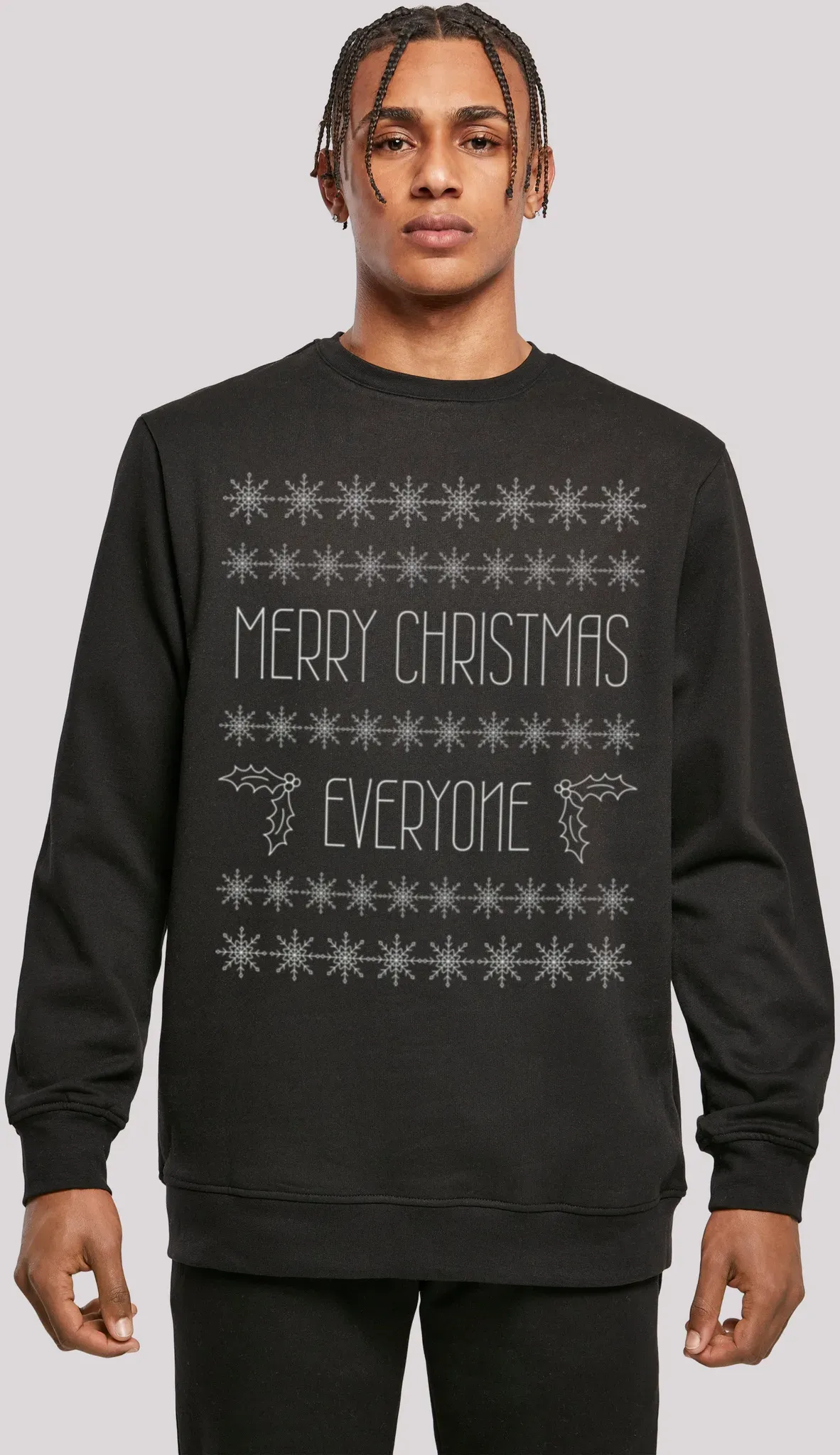 Kapuzenpullover F4NT4STIC "Merry Christmas Everyone Weihnachten" Gr. M, schwarz Herren Pullover Print