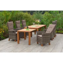 Merxx Toskana Set 7-tlg. 6 Sessel Flex-Gartentisch Ausziehbar