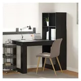 vidaXL Schreibtisch mit Regal Schwarz Eichen-Optik 122 x 67 x 145 cm
