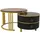 stilvora Runder Couchtisch Schwarz Glas 70 x 45 cm