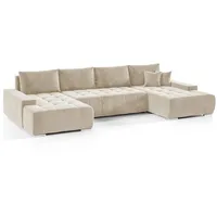 Fun Möbel Wohnlandschaft Sofa mit Schlaffunktion VOGAR Stoff Monolith