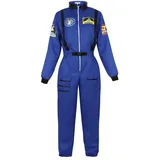 Jutrisujo Astronauten Kostüm ErwacÖsene Damen Kostüm Astronaut Weltraum Raumfahrer Halloween Cosplay Blau 2XL - XXL