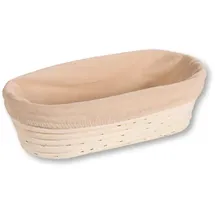 KESPER Gärkörbchen, oval, Baumwolle und Rattan, Textilfutter (abnehmbar), Maße: 28 x 15 x 8 cm, Farbe: Natur | 19632
