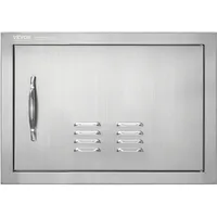 Vevor Grill-Zugangstür 508 x 356 mm Edelstahl silber