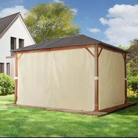 TOOLPORT Gartenpavillon 3 x 4 m inkl. 4 Seitenteile Champagner