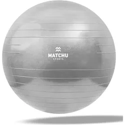 Gymnastikball 75 cm - Sitzball - Pilatesball - Yogaball - Silber BLAU|grau|SCHWARZ 75 CM