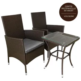 MonsterShop Jardí Bistro Set 3-tlg. Braun