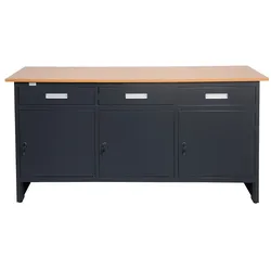 Werkbank Arbeitstisch Werktisch Metalltisch Werkzeugschrank Werkstatteinrichtung Metall Holzplatte Tisch Holztischplatte Schubladen Grosny Jet-Line