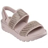 SKECHERS Sandale SKECHERS "ARCH FIT FOOTSTEPS-ENCHANT", Damen, Gr. 39, rosa, EVA, Glitzer, modisch, Schuhe, mit Luxe Foam