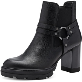 TAMARIS Damen Ankle Boots, Frauen Stiefeletten,TOUCHit-Fußbett,Stiefel,Bootee,Booties,halbstiefel,Kurzstiefel,Black Leather,39 EU