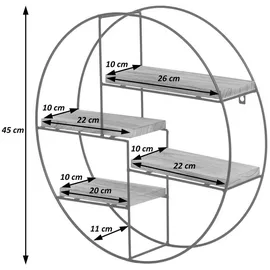 MCW Wandregal 45 x 45 x 11 cm Dunkelbraun