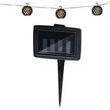 Grundig Lichterkette Kunststoff 8 LED Laternen 12 Lumen inkl. Solarpanel schwarz