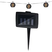 Grundig Lichterkette Kunststoff 8 LED Laternen 12 Lumen inkl. Solarpanel schwarz