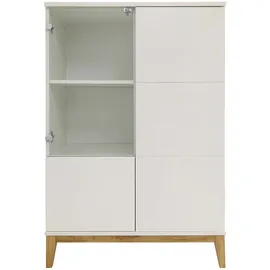 OTTO home Highboard 80 x 122 x 40 cm Weiß / Wotan Eiche