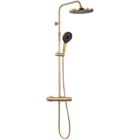 Schöner Wohnen Duschsystem mit Thermostat Glaia Wassersparend Mattgold