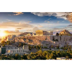 Fototapete PAPERMOON "Griechenland Akropolis in Athen", bunt, B:3,00m L:2,23m, Vlies, Tapeten