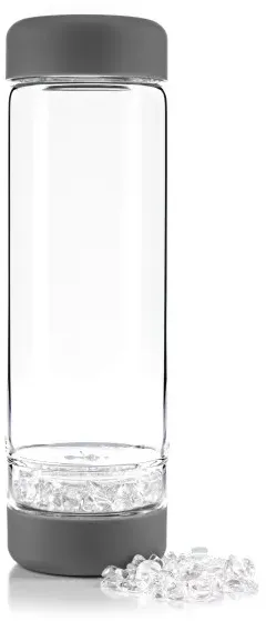 VitaJuwel Trinkflasche inu! Bergkristall, lava grey