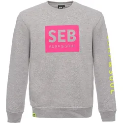 SEB Pullover Grau - Neon Pink / Pullover - Herren - Grau - Grau - Bio-Baumwolle XL