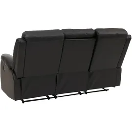 Mendler 3er Kinosessel HWC-O62 Kunstleder 181 x 107 x 0 cm Schwarz mit Liegefunktion