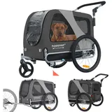 TIGGO Fahrradhundeanhänger DOGGYHUT® Hundefahrradanhänger Hundeanhänger Fahrradanhänger grau