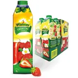 Pfanner Erdbeere Fruchtnektar (8 x 1 l) - 30 % Fruchtgehalt – Fruchtgetränk im Vorratspack –Getränk aus Erdbeere