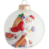 Krebs Glas Lauscha Weihnachtsbaumkugel »CBK80245, Weihnachtsdeko, Christbaumschmuck, Christbaumkugeln Glas«, (1 St.), mit 3-D Santa, bunt