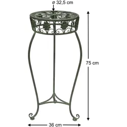 DanDiBo Blumenhocker Metall Grün Rund 75 cm Blumenständer 96008 L Blumensäule Modern Pflanzenständer Pflanzenhocker Vintage
