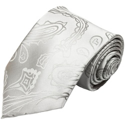 Paul Malone Krawatte Herren Hochzeitskrawatte paisley – Mikrofaser – Bräutigam Breit (8cm), silber V3 silberfarben normal – 8 cm x 150 cm