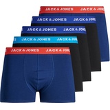 JACK & JONES Kurze Boxershorts blau/surf the web L 5er Pack