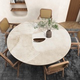 GYYFQH Tischdecke Rund,tischtuch Leder Rund, Tischdecke Lederoptik,nordische Runde Ledertischdecke,rundes PVC-Leder-tischset,abwischbar Tischdecke,tischdecke rutschfest,M-90cm/35inchround