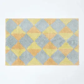 Homescapes Badematte Gelb/Grau 50 x 80 cm