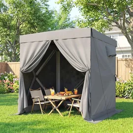 Outsunny Faltpavillon 1,85 x 1,85 m inkl. 4 Seitenteile Dunkelgrau