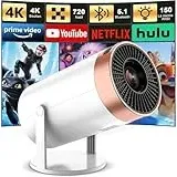4K mini Con WiFi e Bluetooth Proiettore Intelligente Android Supporto 1080P Videoproiettore Keystone Automatico Proiettore da Esterno per Telefono TV Stick Laptop