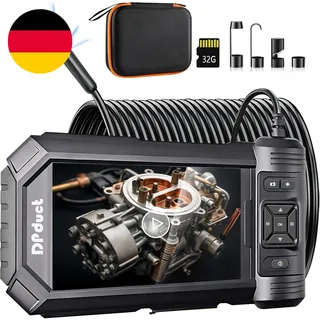 Endoskopkamera Mit Licht, 10M Dual Lens Endoskop 5,0 Zoll IPS Bildschirm Inspekt
