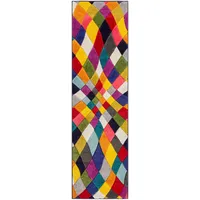 Flair Rugs Läufer FLAIR RUGS "Rhumba", bunt (multi), B:66cm H:10mm L:230cm, Polypropylen, Teppiche, Läufer, fußbodenheizungsgeeignet, strapazierfähig, buntes Muster, Rauten