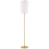 Homcom Stehlampe Wohnzimmer Stehleuchte mit Leinen Lampenschirm, Zugkettenschalter, Standleuchte mit Stahlständer, E27 Fassung Standlampe für