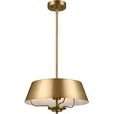 Licht-Erlebnisse Deckenleuchte Metall rund D: 40,6 cm in Messing gebürstet E14 3-flammig Vintage - Gold
