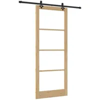 vidaXL Schiebetür ORKDAL Natur und Schwarz 93 x 232 cm 3332179