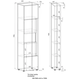 furn.design Aktenschrank Set Center in grau Eiche Wotan Holzwerkstoff, Nachbildung,Eiche, Uni, Holz Optik, Rechteckig, 260x200x40 cm