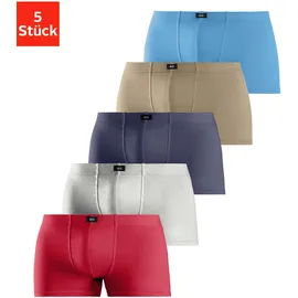 H.I.S. H.I.S Boxer 5 Stück) rot, blau, marine, khaki, grau-meliert, | Gr. 8 (XXL)