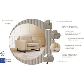 Home Affaire Loveseat Pinto Kunstleder 105 x 85 x 97 cm Grau mit Keder