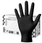 Diamantgrip Nitril-Handschuhe Schwarz  | 100 Stück L