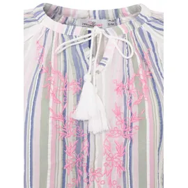 Zwillingsherz Kurzarmbluse Summer Stripes Weiß L/XL