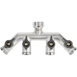 Geka Vierwegeventil G 3/4 Zoll Messing silber